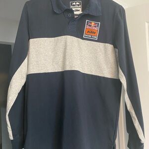 Moto GP Red Bull KTM Racing Team Navy and Gray Men's Shirt